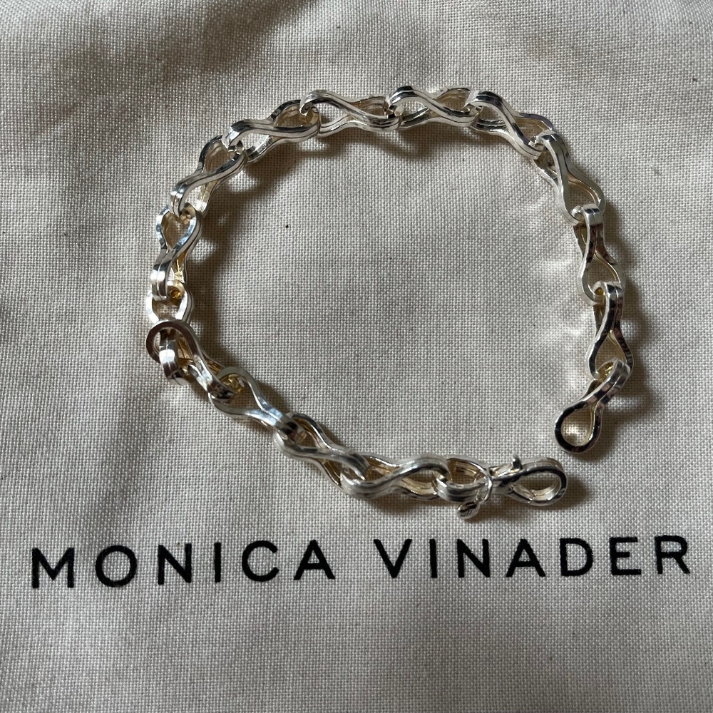 Infinity Link Adjustable Bracelet Sterling Silver, size medium- large